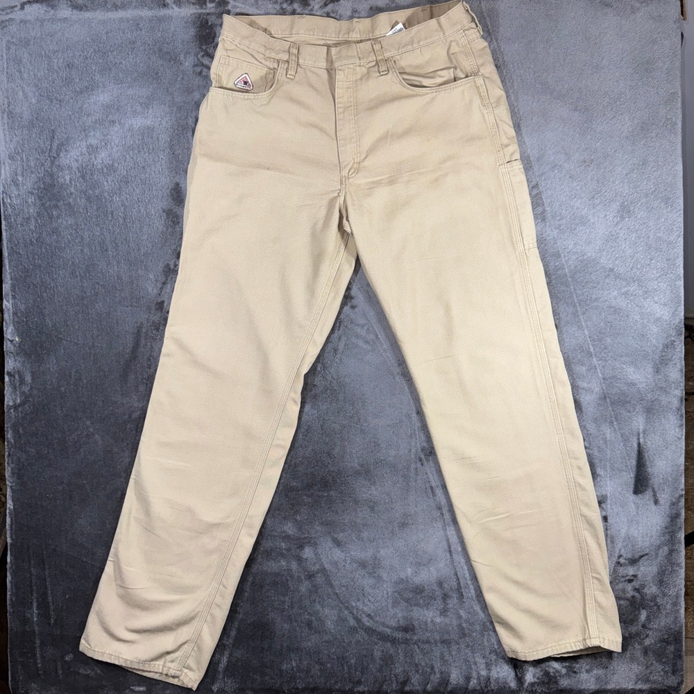 Bulwark FR Flame Resistant Work Pants Khaki Tan 36x34 CAT2 NFPA 2112 PLJ8KH4